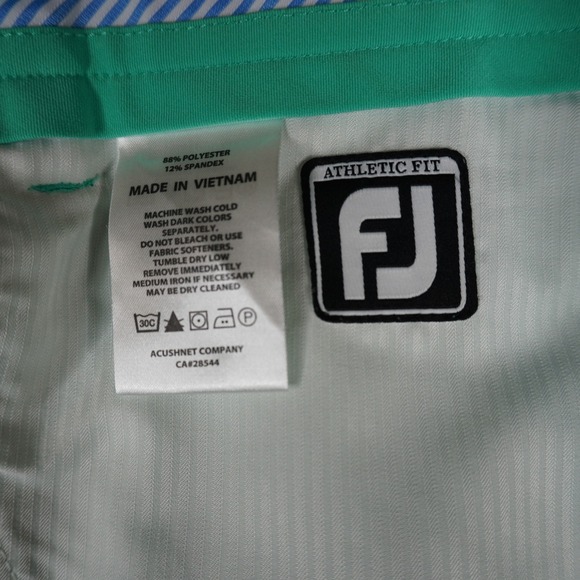 FootJoy Mens Athletic Fit Golf Pants Mint Green Performance Stretch W34 L32 - Picture 10 of 11
